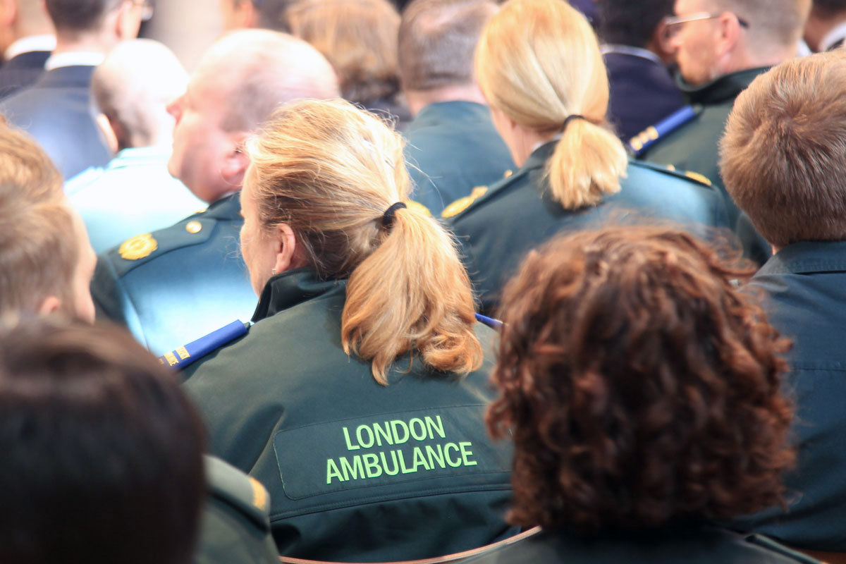 Paramedics from London Ambulance Service were part of the congregation
