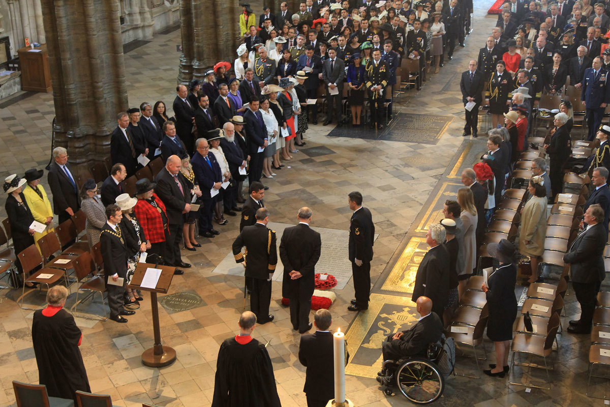 The silence is kept after His Excellency the Ambassador of Chile, Mr Ronald Drago, lay a wreath on the grave of Admiral Thomas Cochrane, 10th Earl of Dundonald