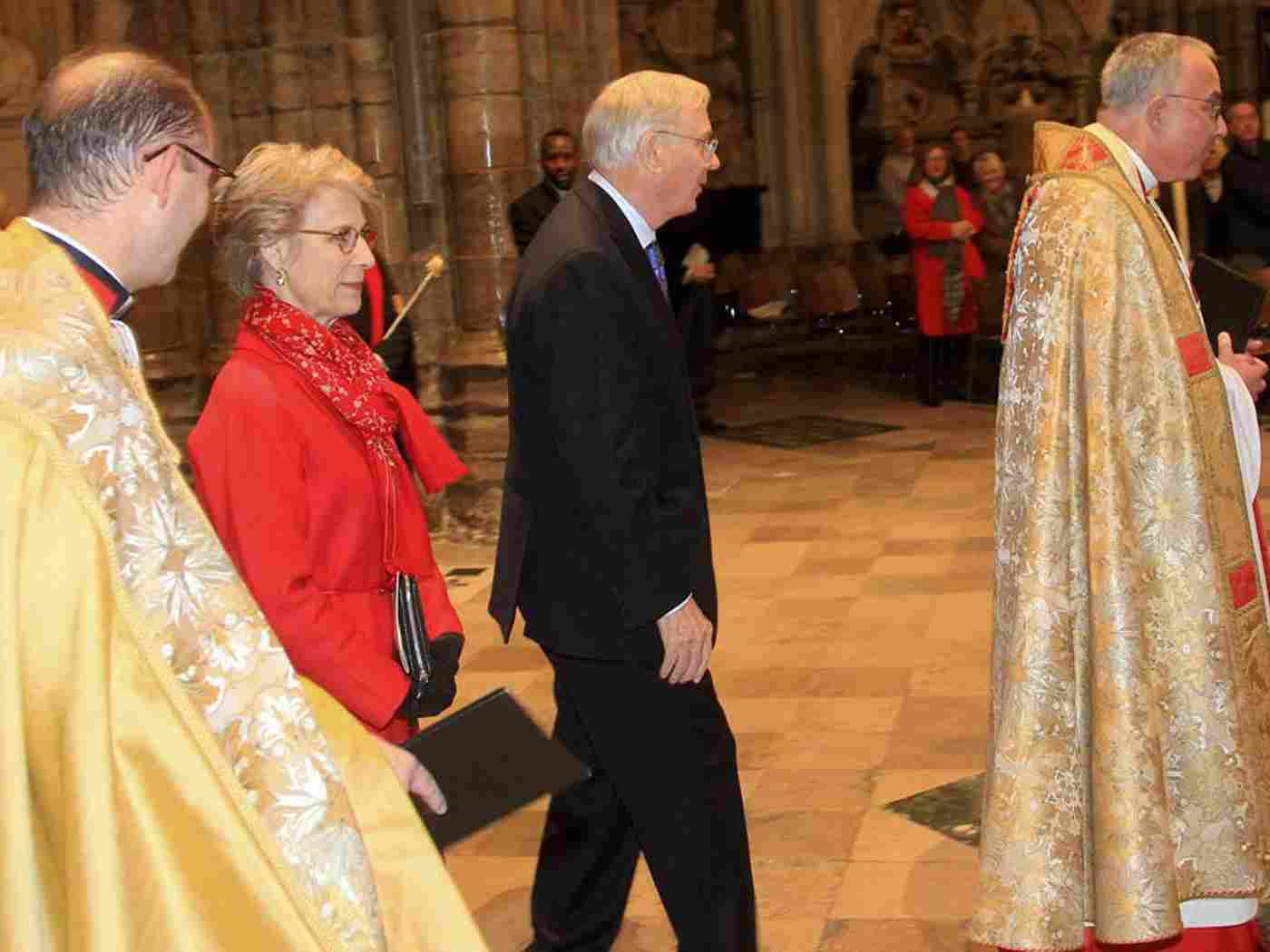 TRH The Duke and Duchess of Gloucester depart the service