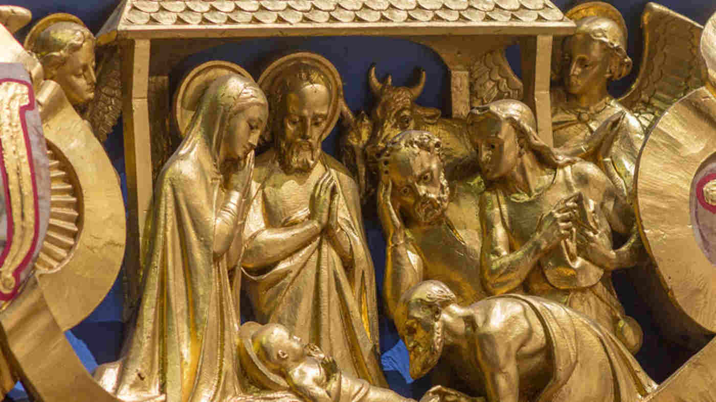 Photograph of scene of Jesus' birth at Westminster Abbey, representing Advent and Christmas At home family activities
