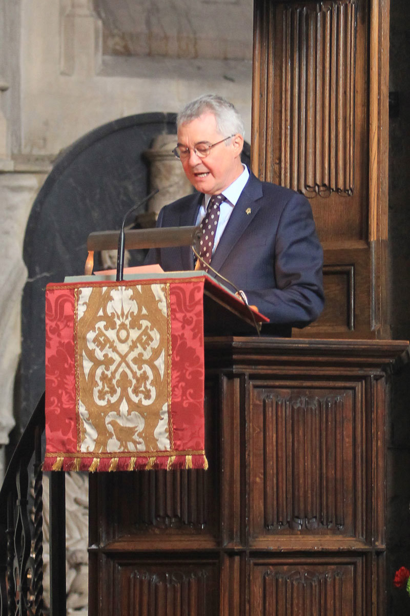 Peter Westgarth, Chief Executive, The Duke of Edinburgh's Award, reads 1 Chronicles 16: 23-34