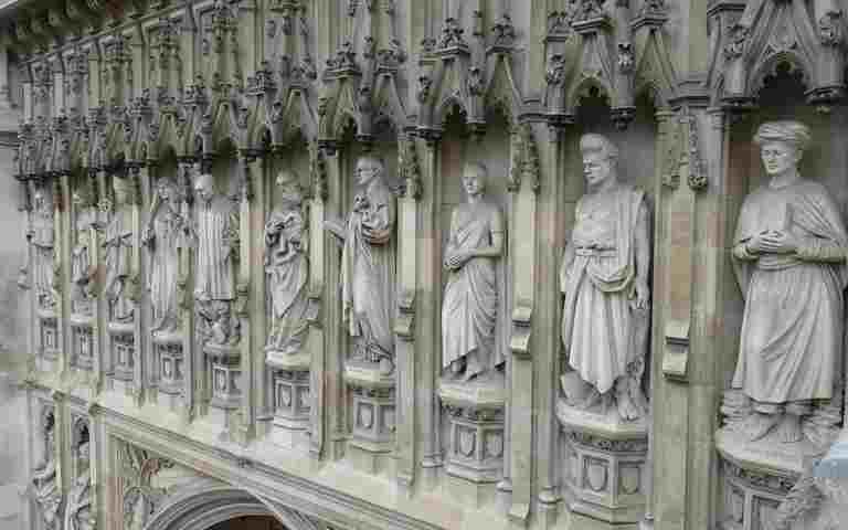 Photograph of Modern Martyr statues to represent changemakers self led trail notes for teachers