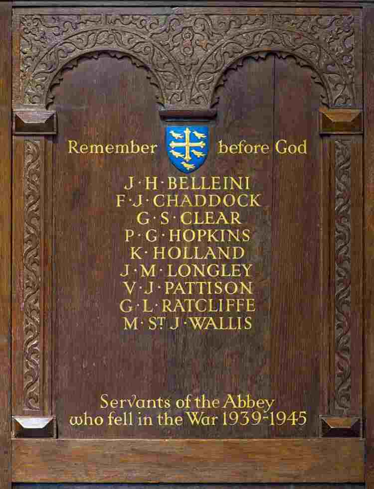 Westminster Abbey staff war memorial