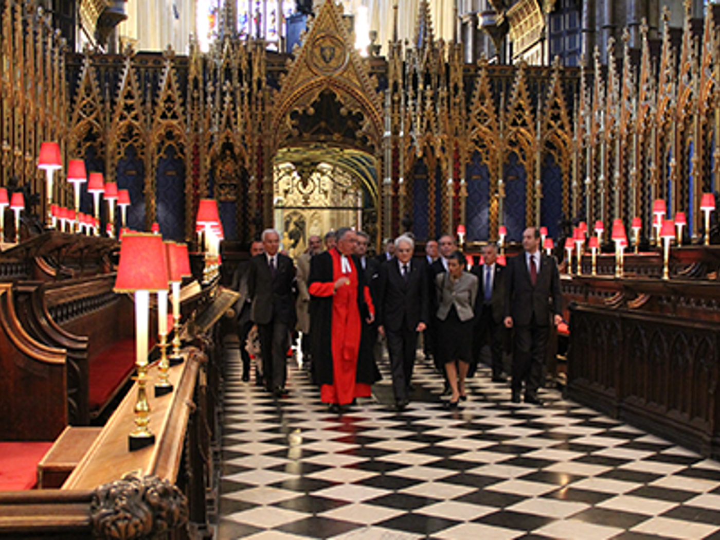 The President, who was on a government visit to the United Kingdom, was later escorted on a tour of the Abbey by the Dean of Westminster, the Very Reverend Dr John Hall