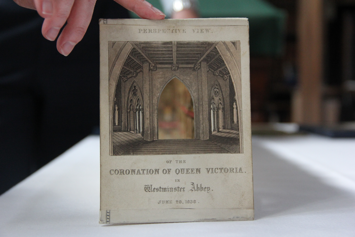 A 'peepshow' commemorating Queen Victoria's 1838 Coronation