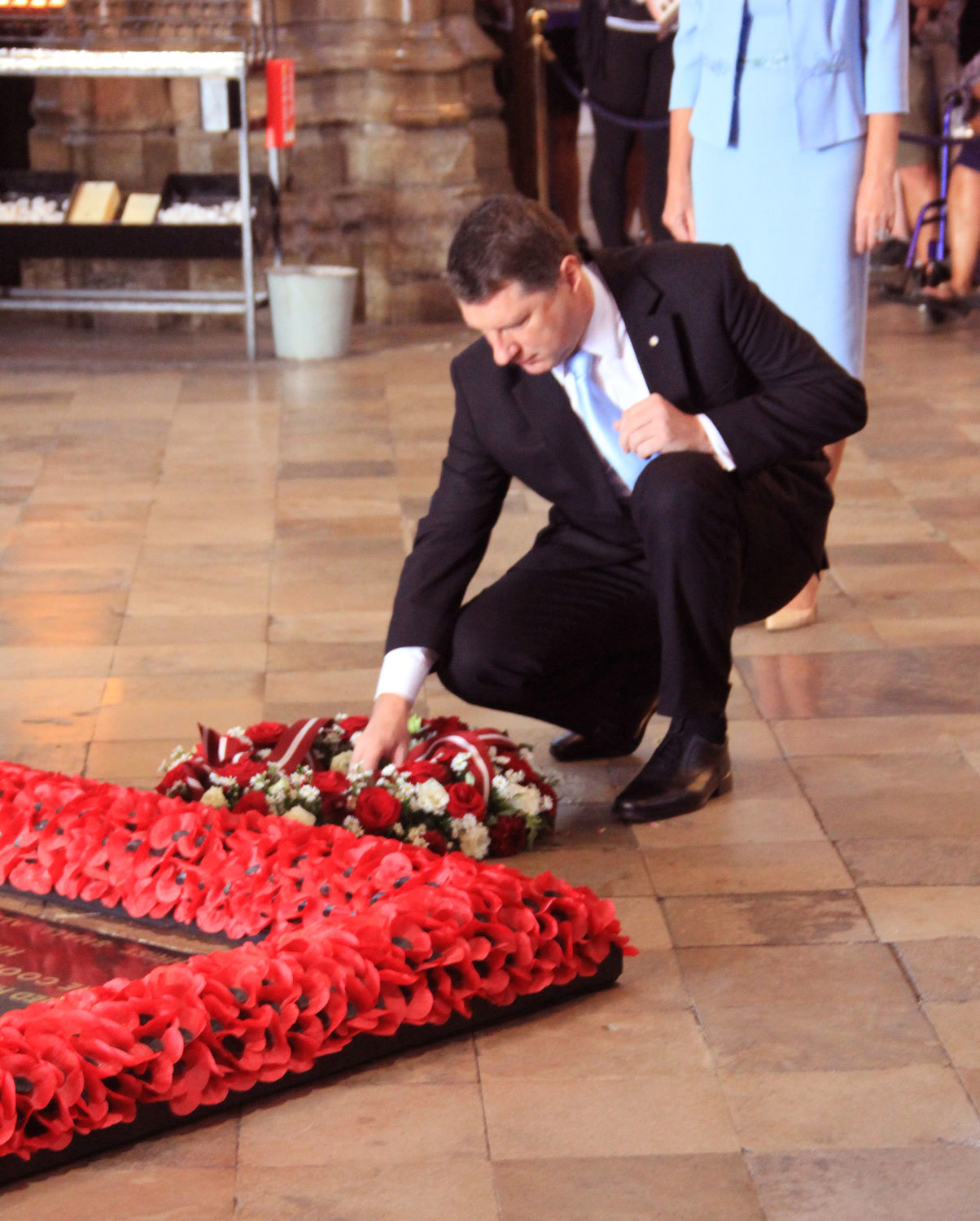 The President of Latvia Raimonds Vejonis lays a wreath at the Grave of the Unknown Warrior