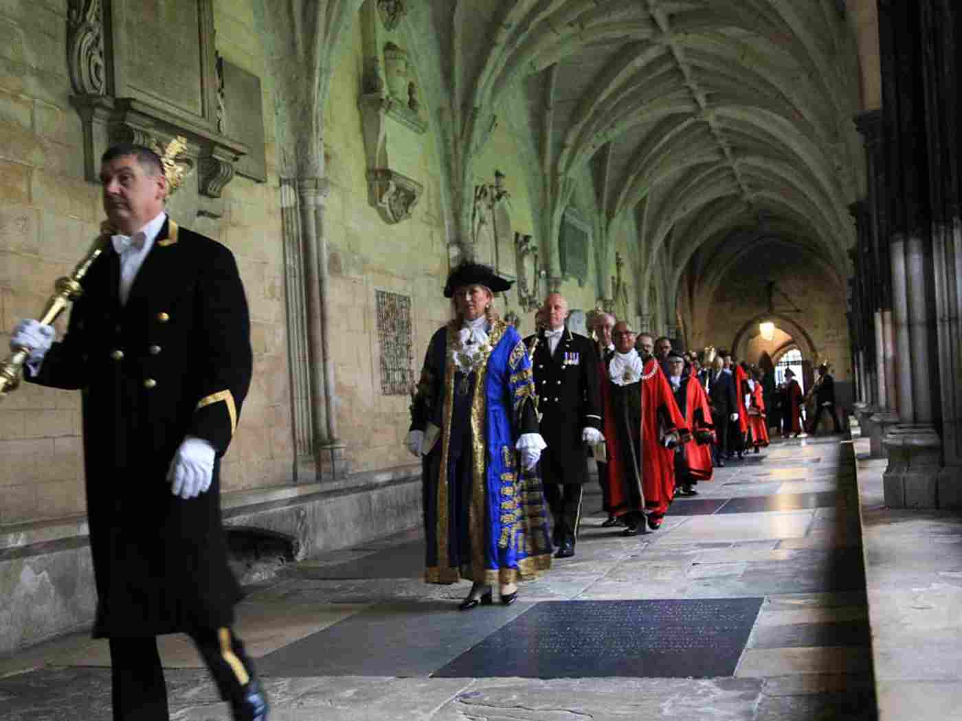 The Mayors process through The Cloisters