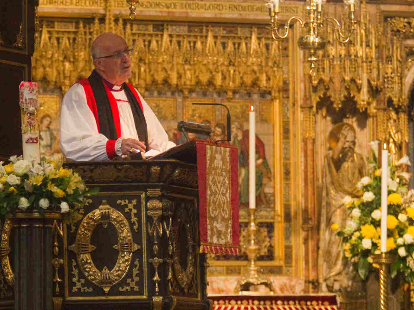 The Right Reverend Christopher Herbert, former Bishop of St Albans, gives the Address