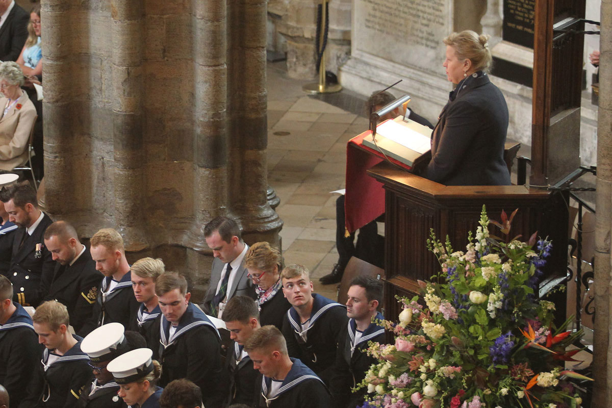 Her Excellency Janice Charette, Canadian High Commissioner to the United Kingdom, reads in Flanders Fields from the Nave Pulpit