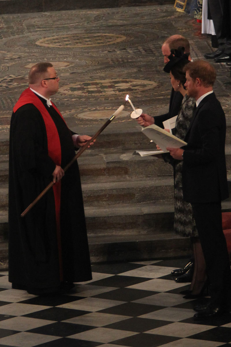 During the Act of Commitment candles were lit by the congregation, including HRH The Duke & Duchess of Cambridge and Prince Harry