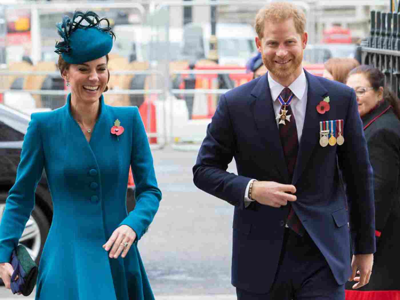 HRH The Duke of Sussex and HRH The Duchess of Cambridge arrive