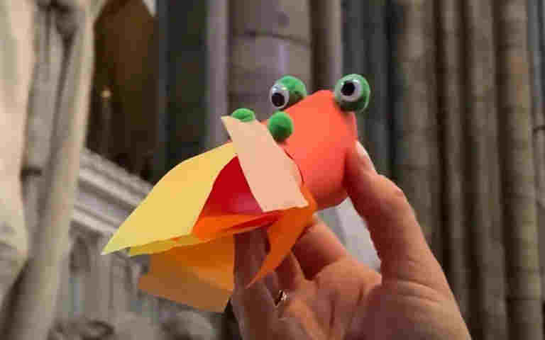Photograph of a dragon craft activity from Westminster Abbey