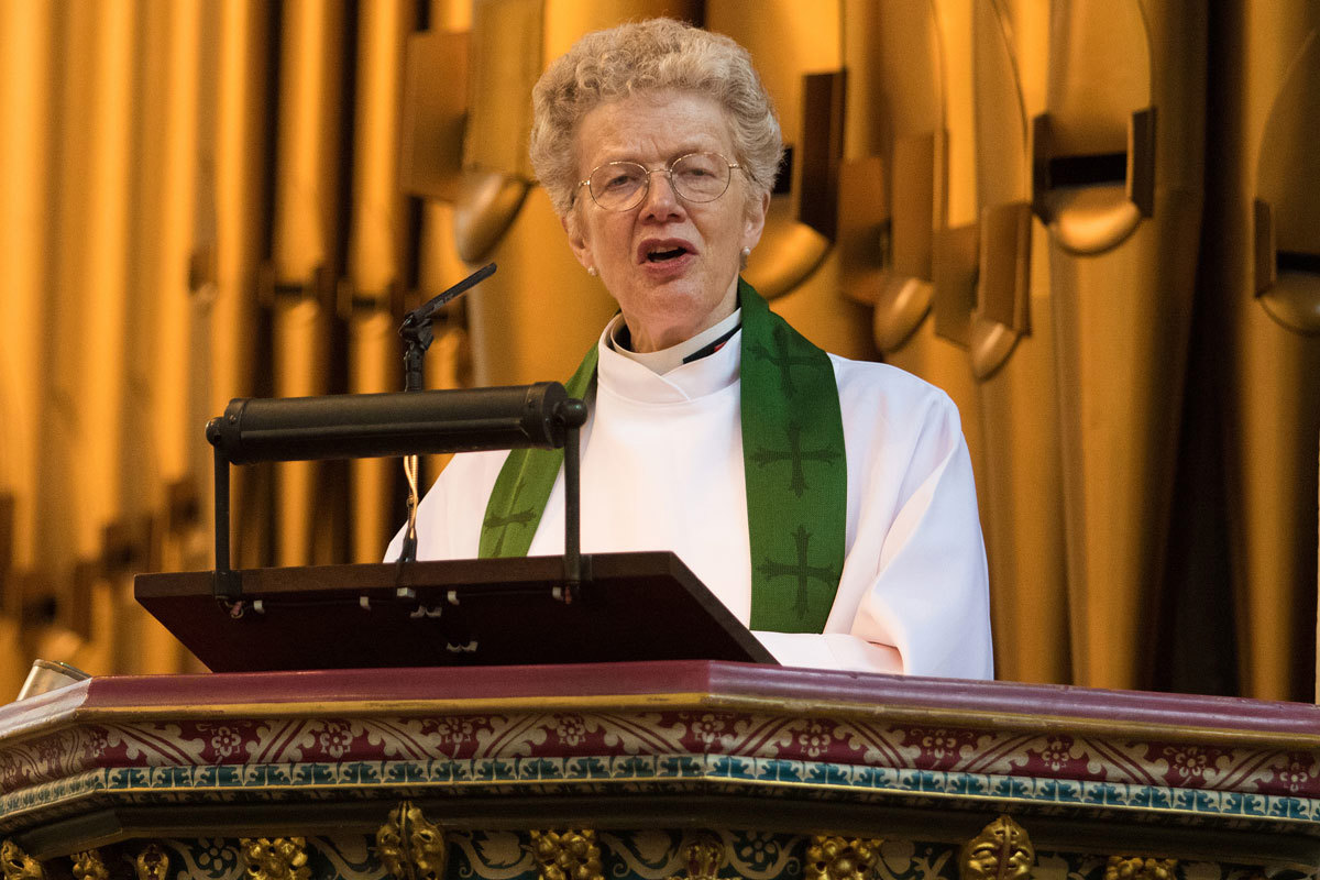 Canon Sinclair speaks during the ceremony