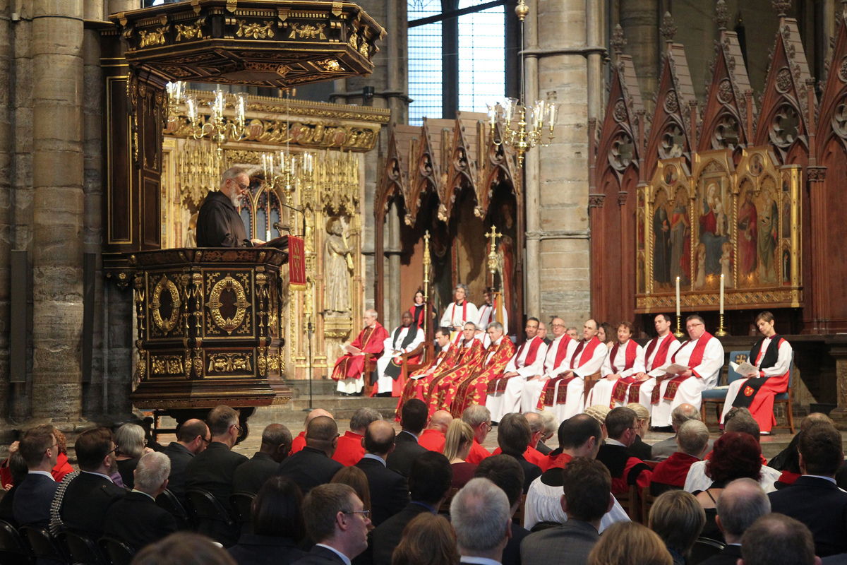 Father Raniero Cantalamessa O.F.M. CAP, Preacher to the Papal Household, gives the Sermon