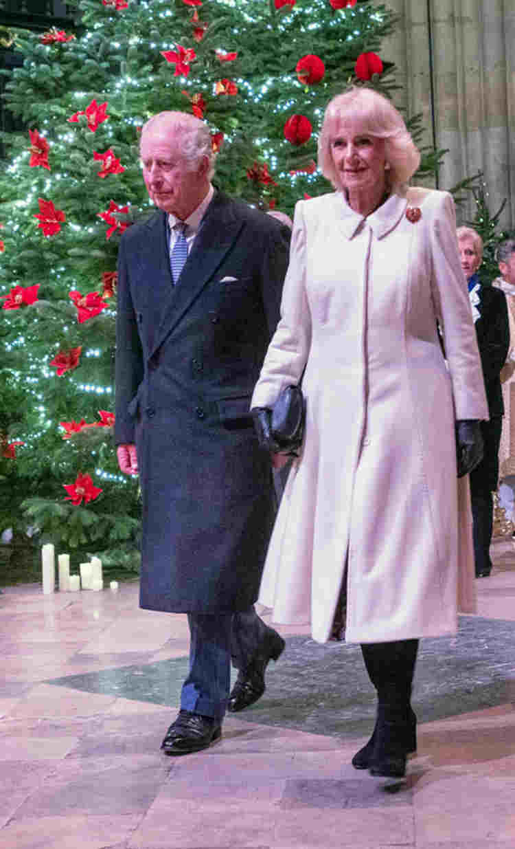 King Charles and the Queen arriving at a recent Abbey service