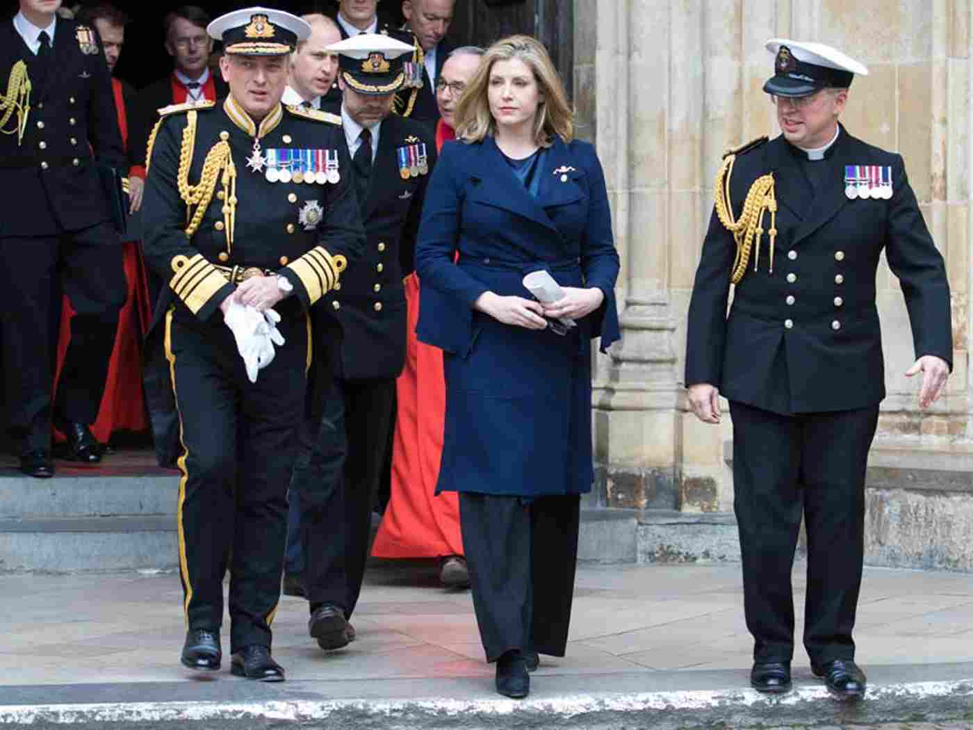 Penny Mordaunt, Secretary of State for Defence, departs