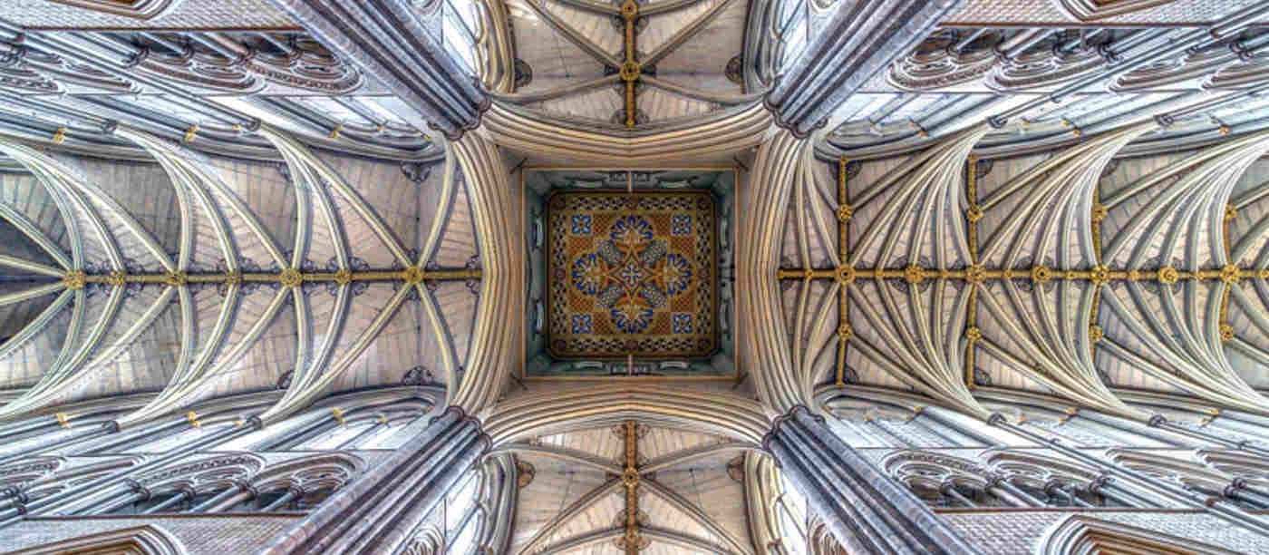 Photograph of the ceiling of Westminster Abbey to promote the art and architecture page for families