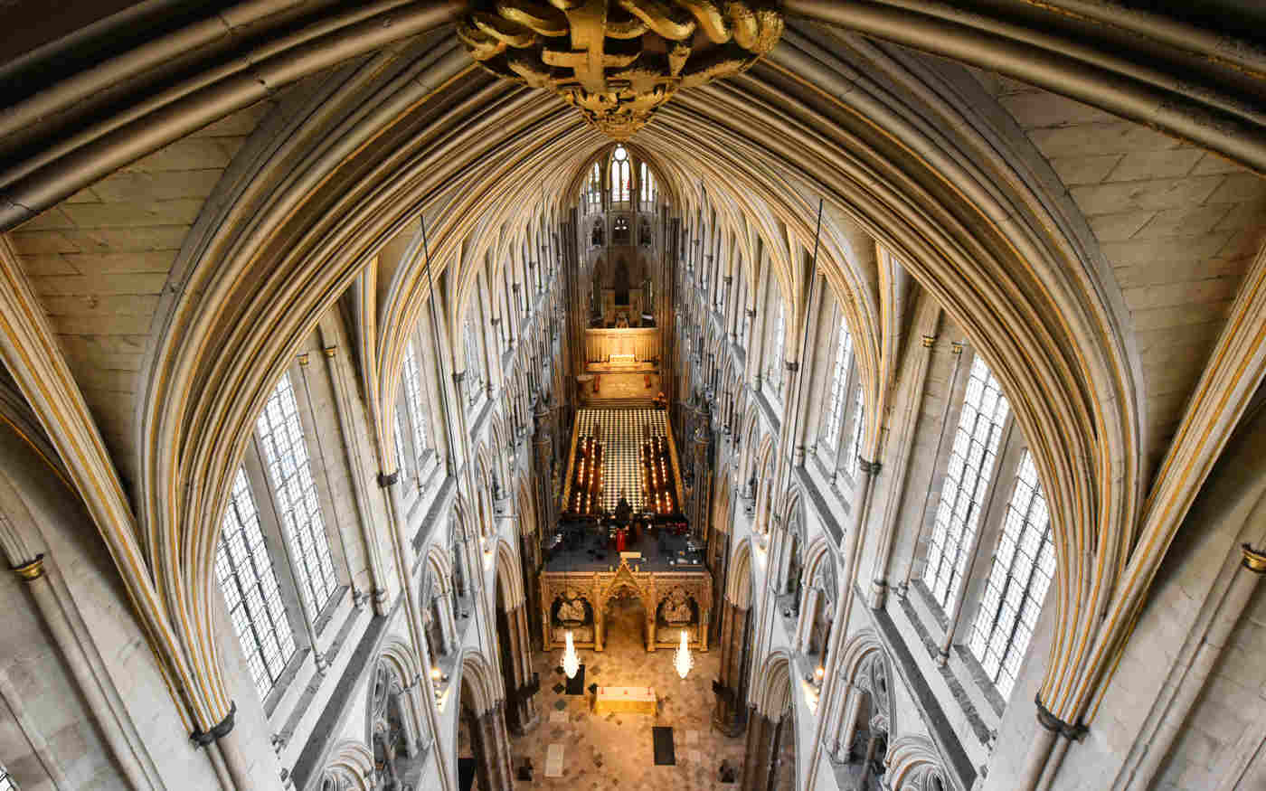 Nave ceiling repairs reveal spectacular views
