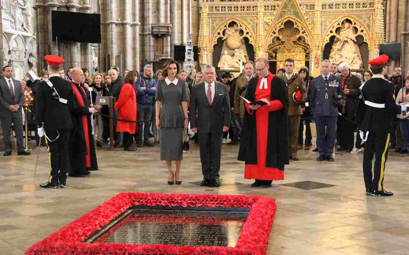 King and Queen of Jordan visit Westminster Abbey