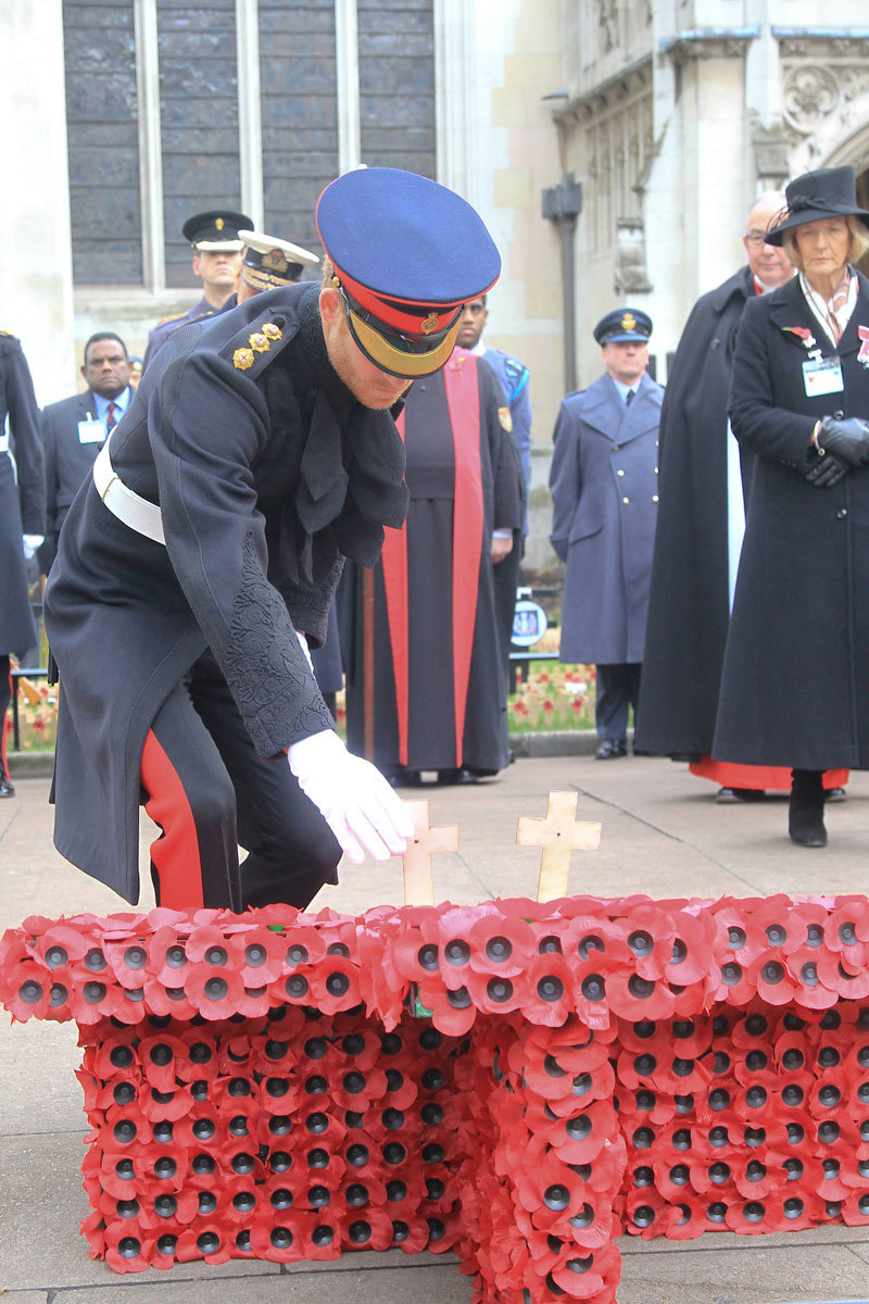 Prince Harry plants a cross of remembrance