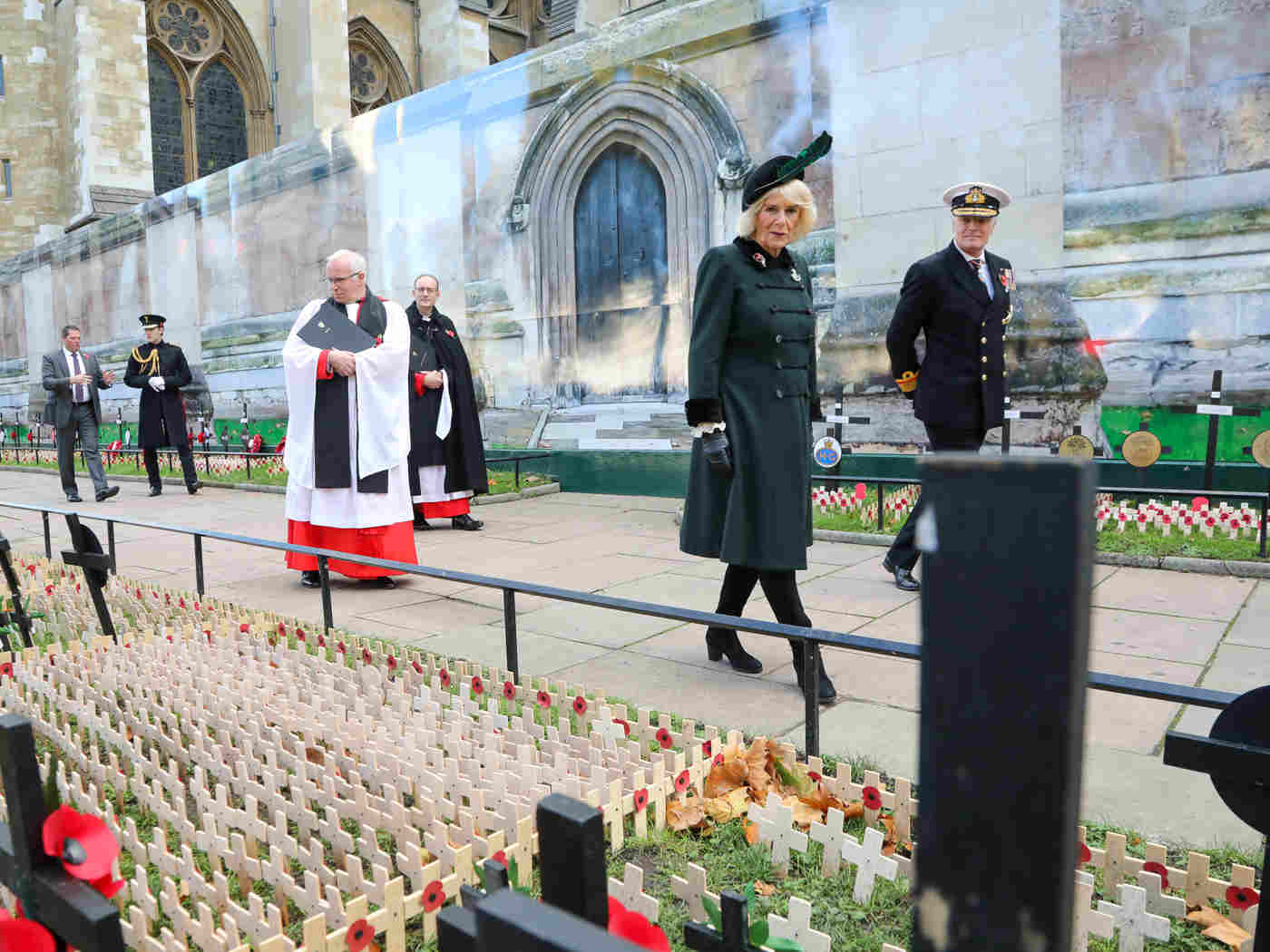 HRH The Duchess of Cornwall tours the Field of Remembrance