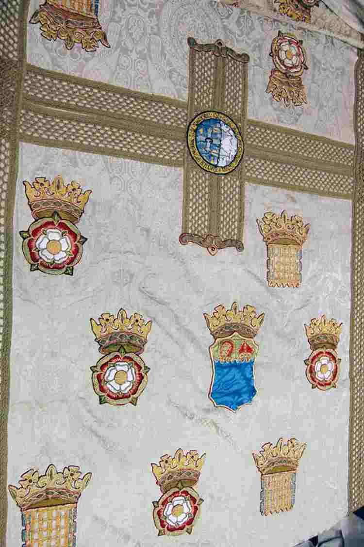 Detail of funeral pall presented by the Actors' Church Union