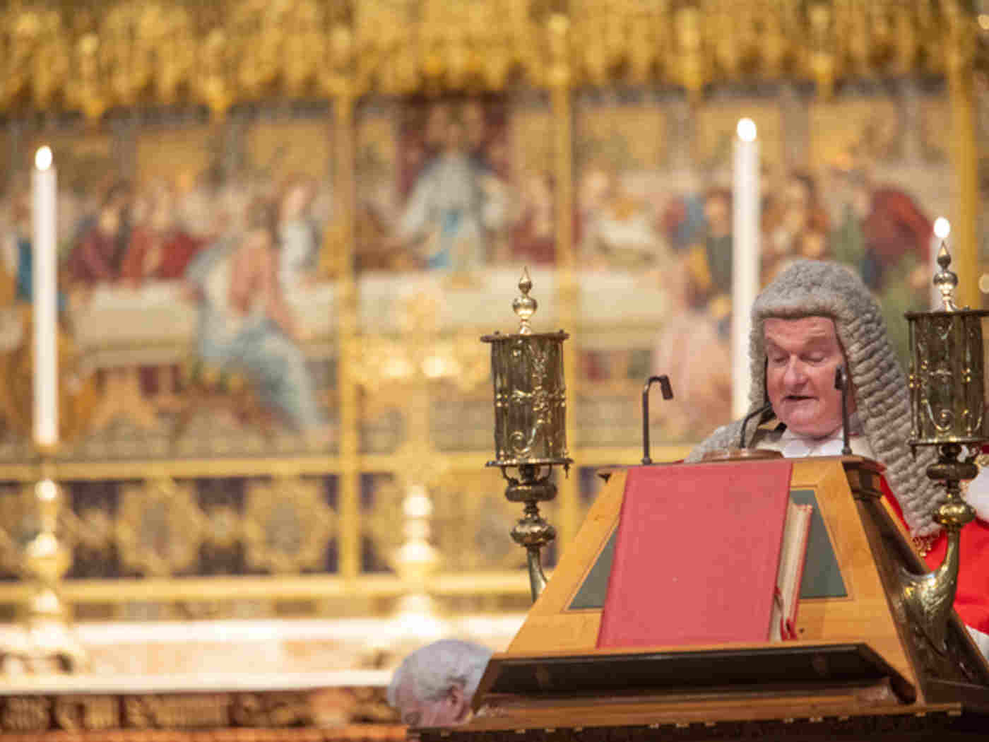 The Rt Hon The Lord Burnett, Lord Chief Justice of England and Wales, reads from the Great Lectern