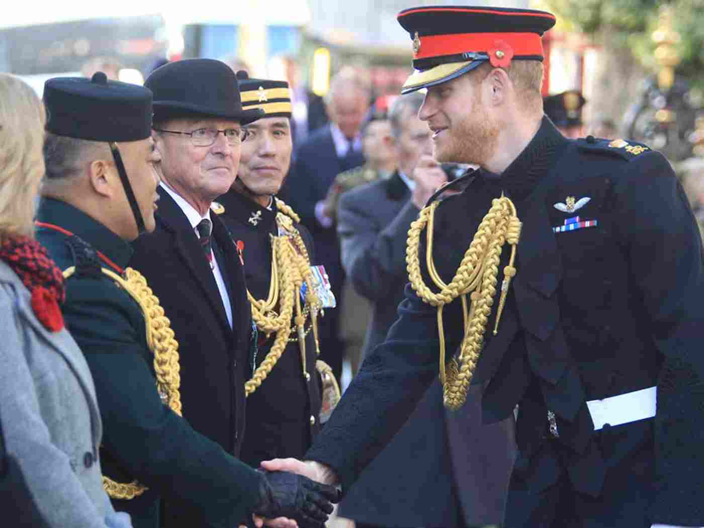 The Duke of Sussex meets a member of the Gurkhas