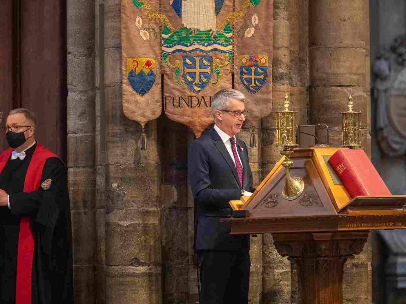 Mr Bede Corey, High Commissioner for New Zealand, reads Luke 4: 16-21