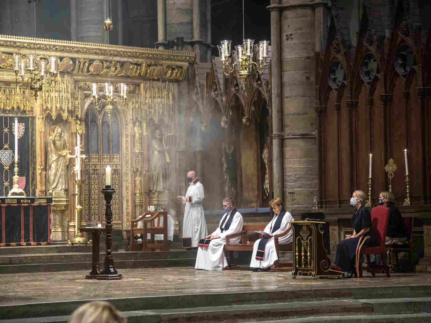 The candle of remembrance for those who have died during the Covid-19 pandemic