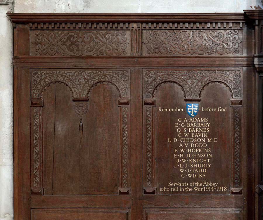 Westminster Abbey staff war memorial