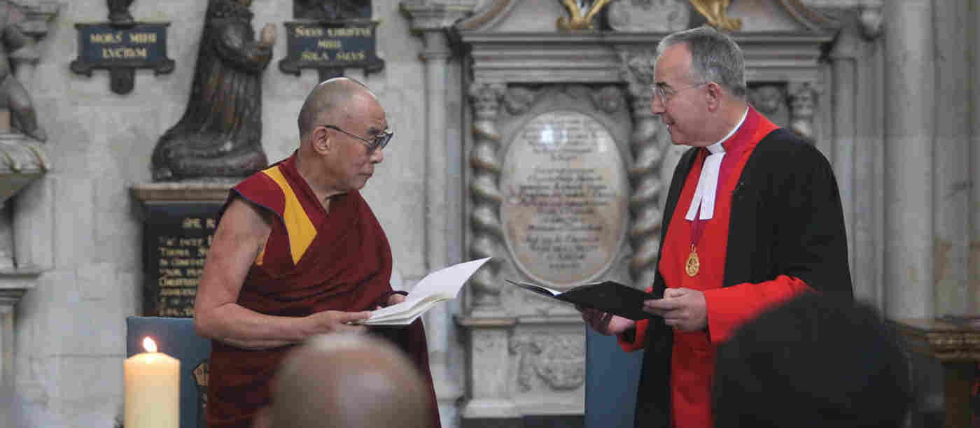 The Dalai Lama visits Westminster Abbey