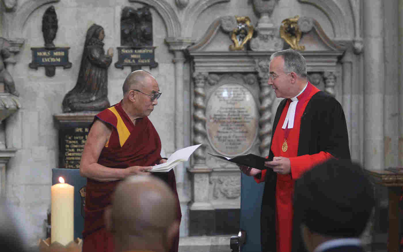 The Dalai Lama visits Westminster Abbey