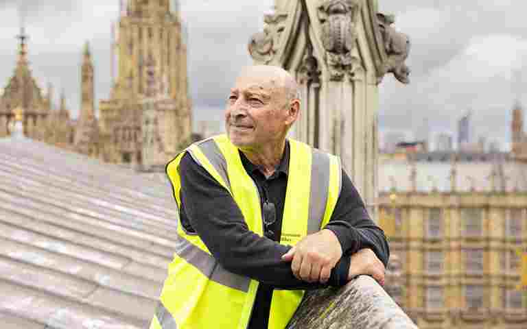 Len McMillan on the Abbey gutters