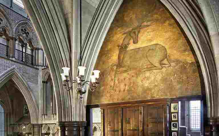 Wall painting of a deer in the Muniment Room, Westminster Abbey