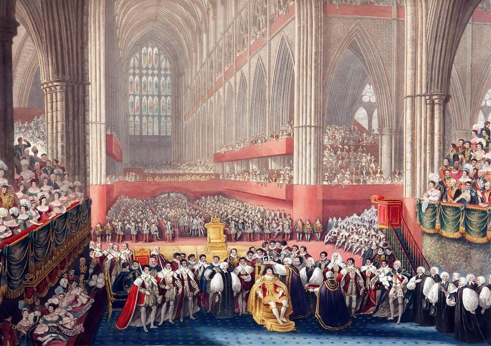 Depiction of the crowning of George IV in Westminster Abbey