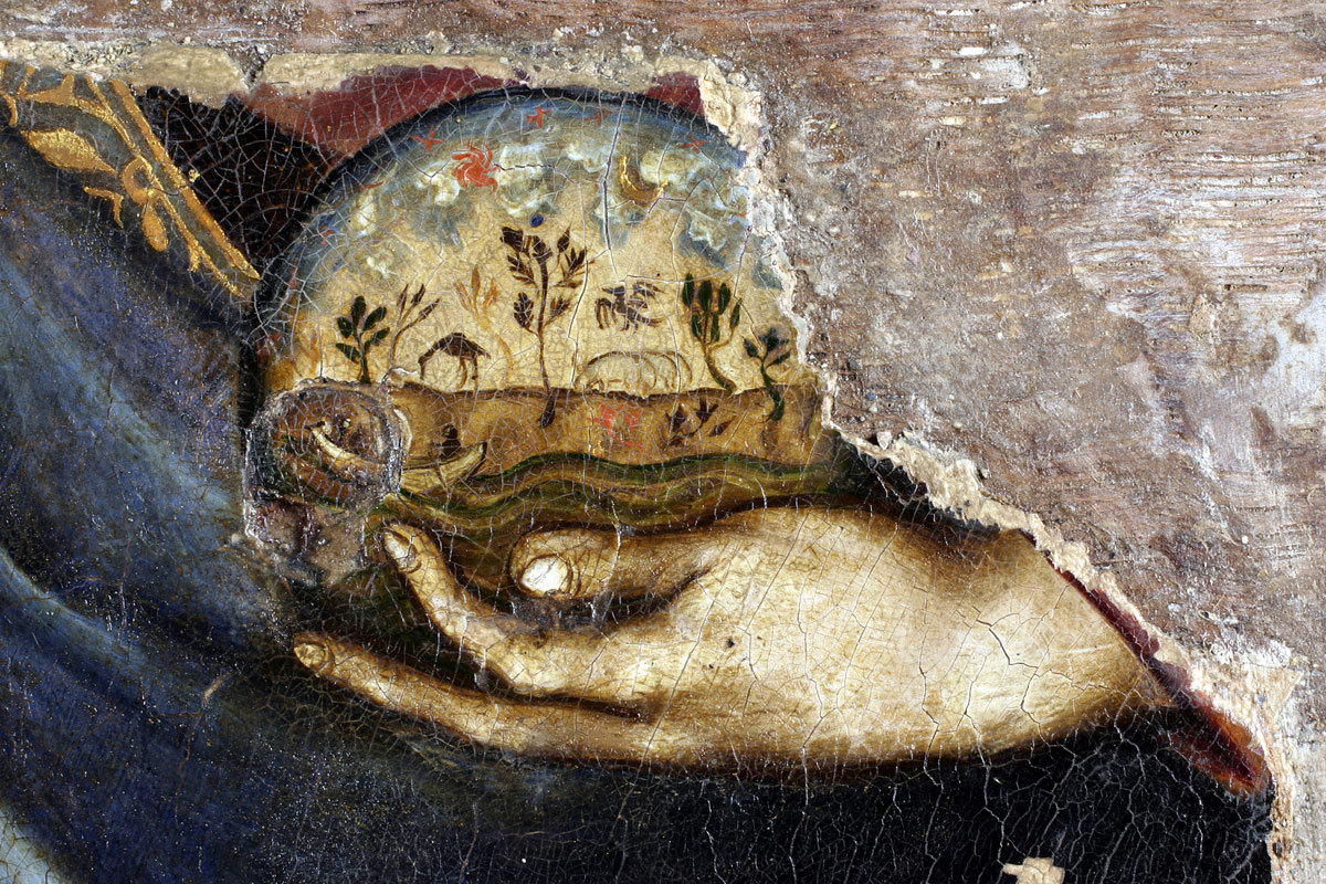 Photograph of globe from retable, representing Creation: secondary teachers' guide