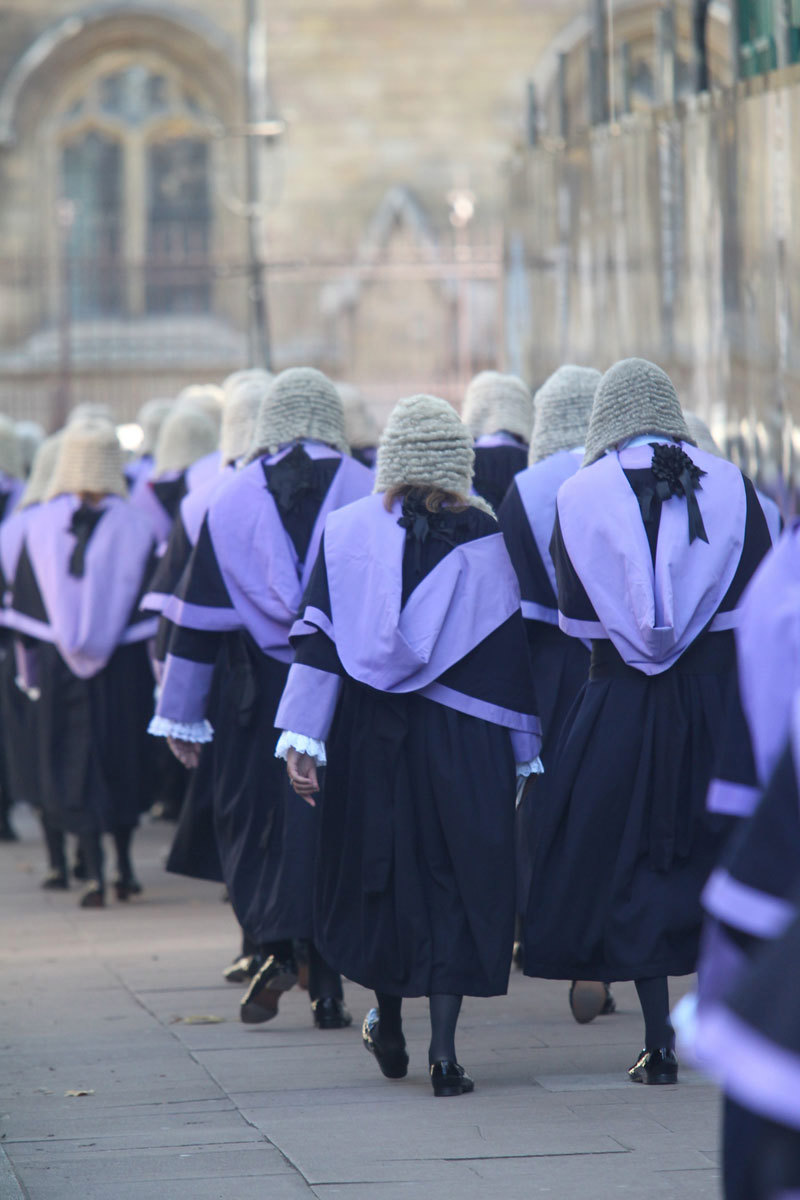 Judges process out of the Abbey towards Westminster Hall