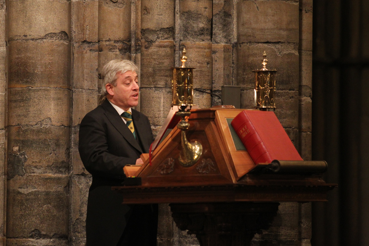 The Right Honourable John Bercow MP, Speaker of The House of Commons, reads Leviticus 11: 1-8, 13-19, 41-45