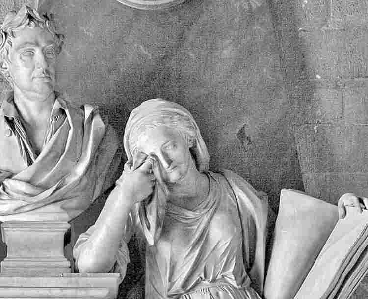 Photograph of statue weeping within Westminster Abbey, representing the evil and suffering teaching guide for primary teachers
