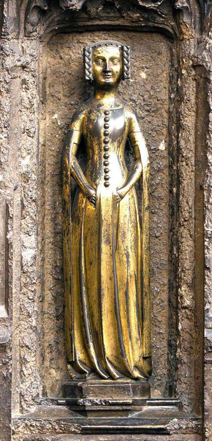 Bronze figure (or weeper) of Joan of the Tower on Edward III's tomb