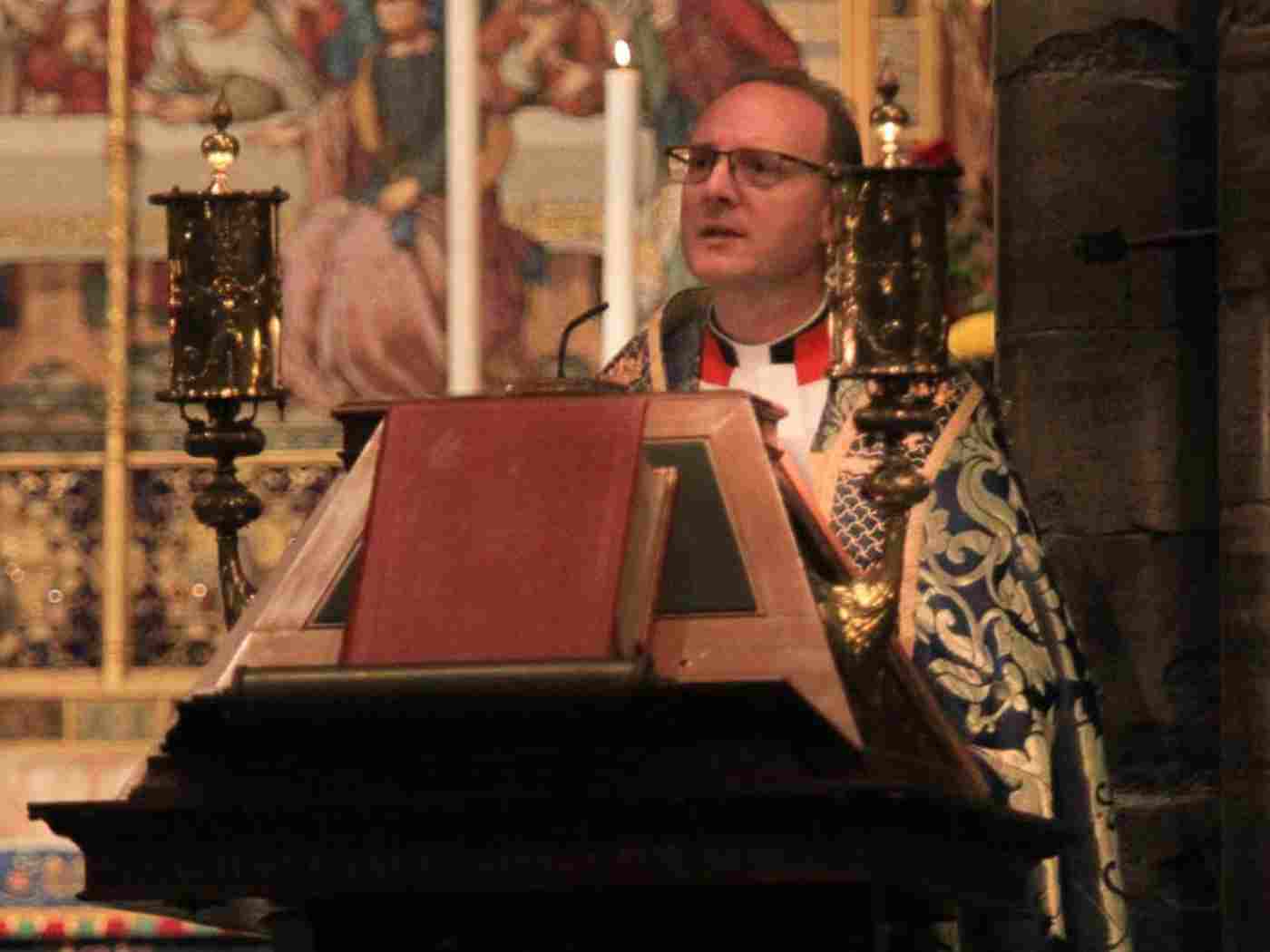 The Reverend Anthony Ball, Canon in Residence, and Co-Chair, The Council of Christians and Jews (Central London Branch), reads St Matthew 5: 1–10