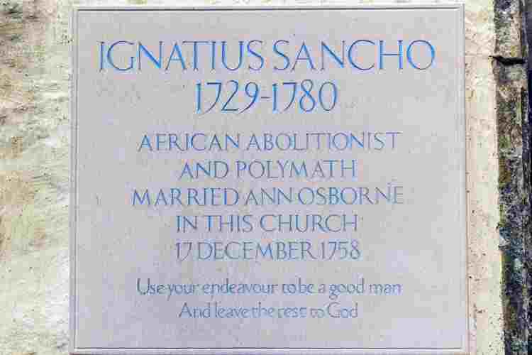 Wall tablet to Ignatius Sancho, African, and slave abolitionist
