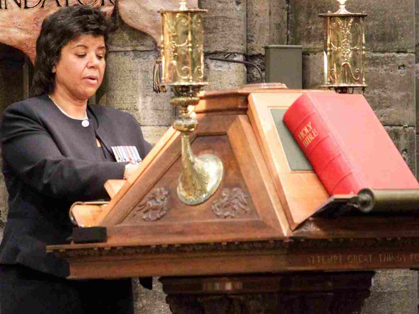 Patricia Gallan, Assistant Commissioner (retired), reads 1 Corinthians 12: 12–20