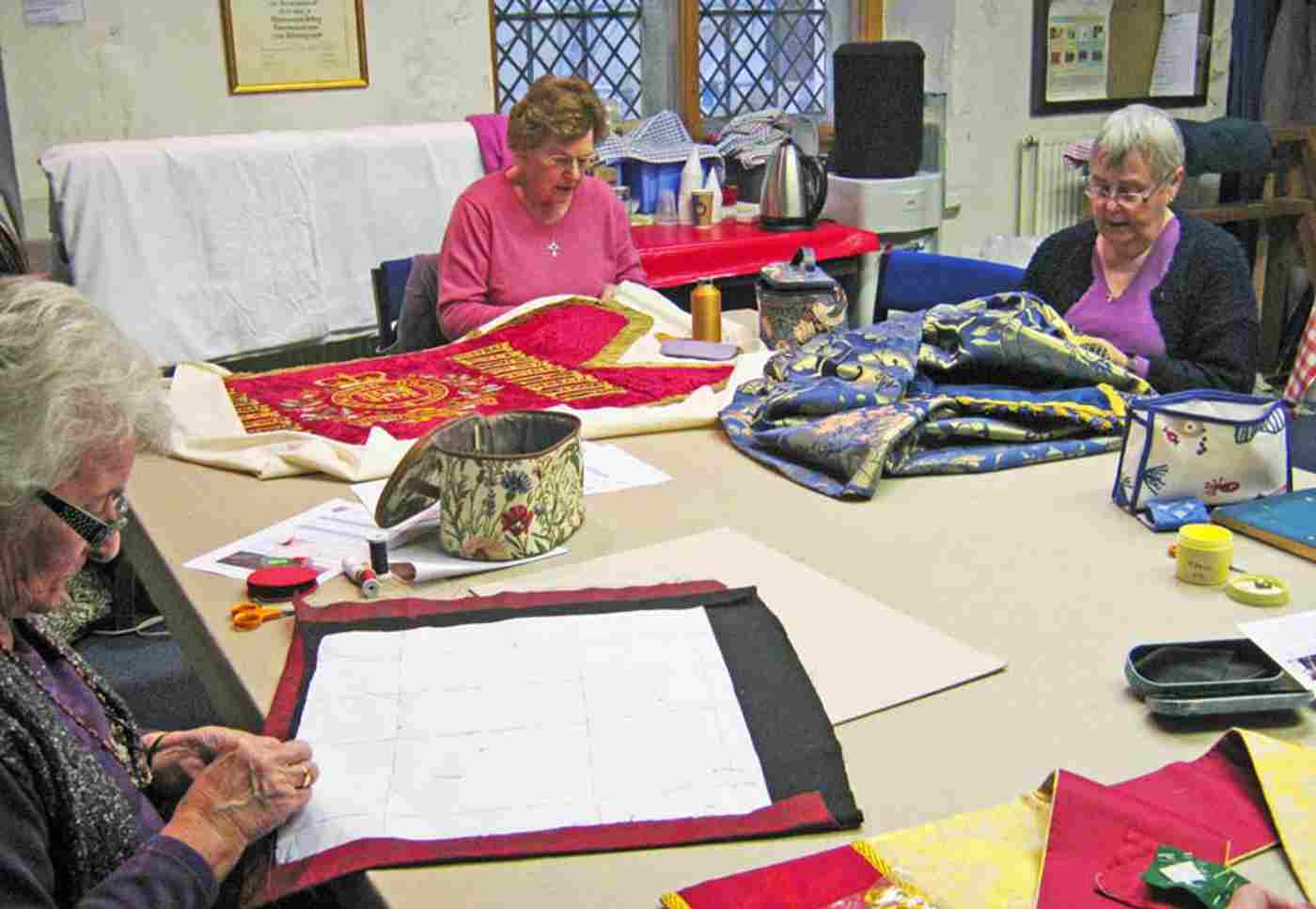 Members of the Guild of St Faith sewing