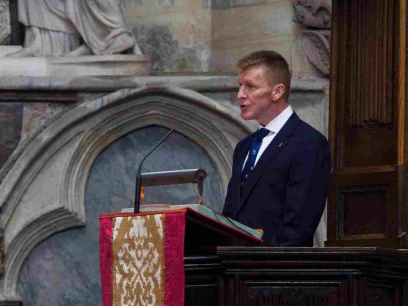 Major Tim Peake, astronaut, reads from Queen Mab by Percy Bysshe Shelley