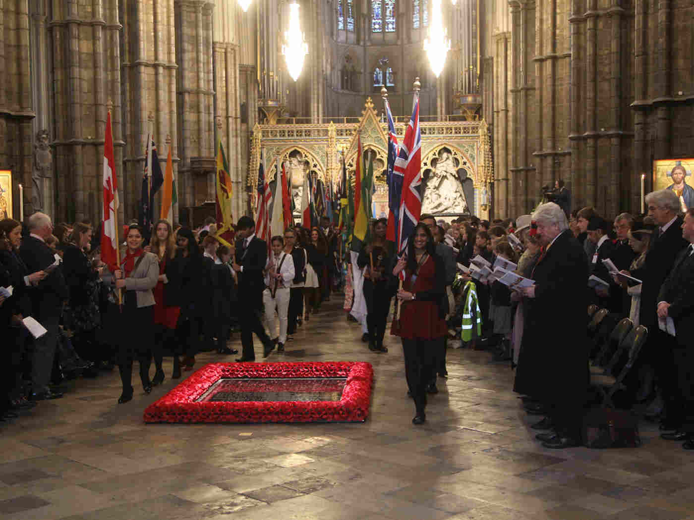 The procession of the 53 Commonwealth flags