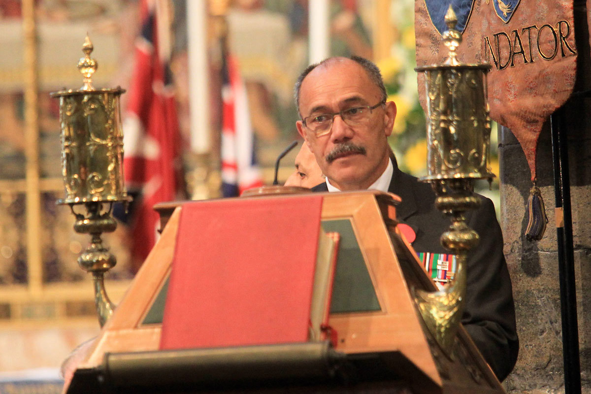 His Excellency Lieutenant General The Right Honourable Sir Jerry Mateparae GNZM QSO KStJ, High Commissioner for New Zealand, reads St John 14: 1-6 from the Great Lectern