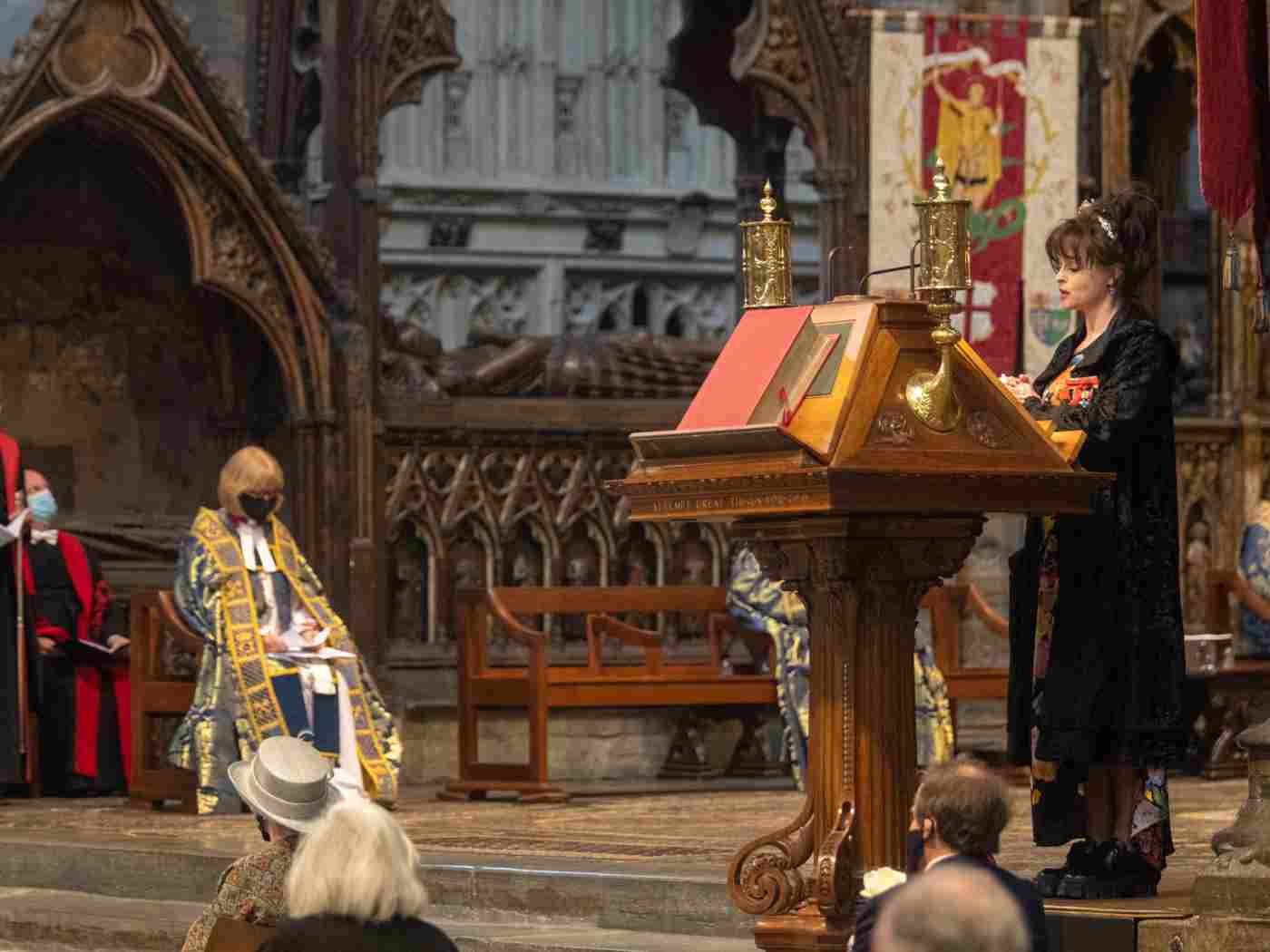 Actress Helena Bonham Carter reads from Isaiah 61