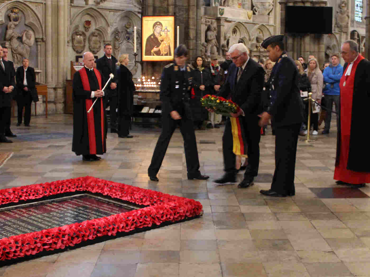 The President of Germany, His Excellency Dr Frank Steinmeiner, lays a wreath at the Grave of the Unknown Warrior